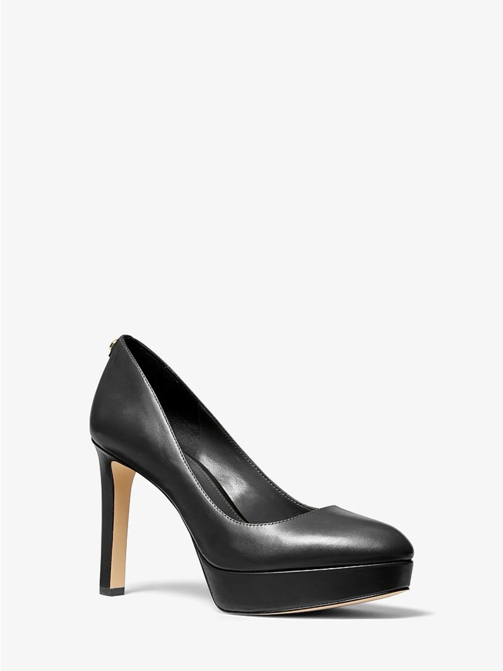 Michael Kors Chantal Black Leather Platform Pumps Heels Size 8 Shoes Cocktail
